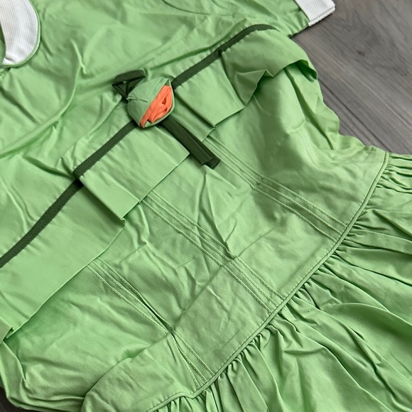 Vintage DEADSTOCK “encore” Light Green Peter Pan Collar Dress with White Trim - Picture 6 of 10